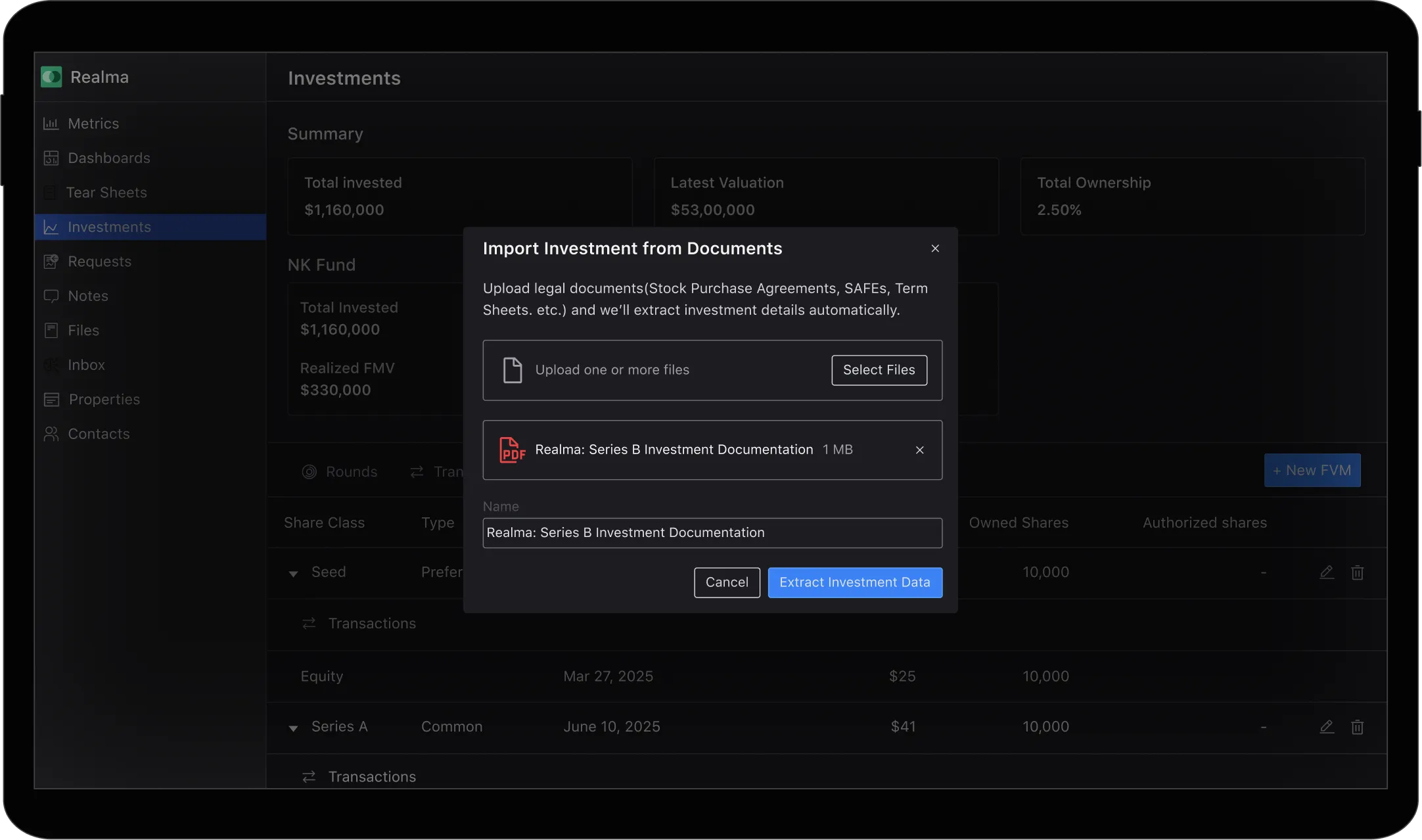Turn investment docs into searchable, structured data.