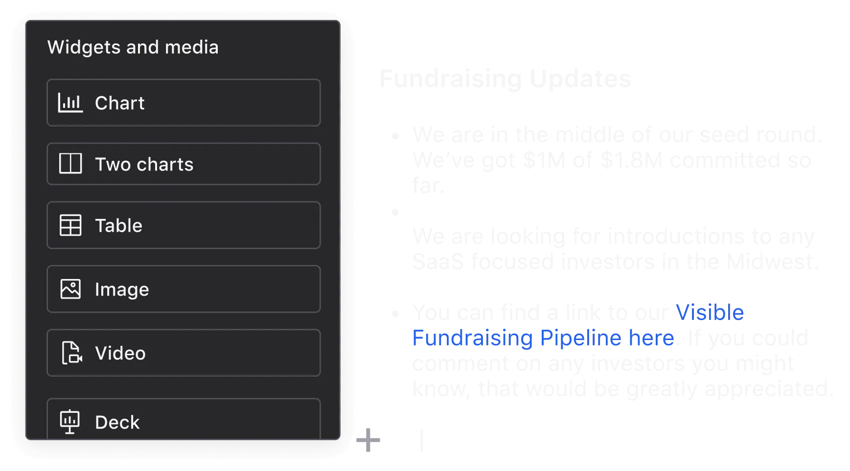 Investor Update Editor