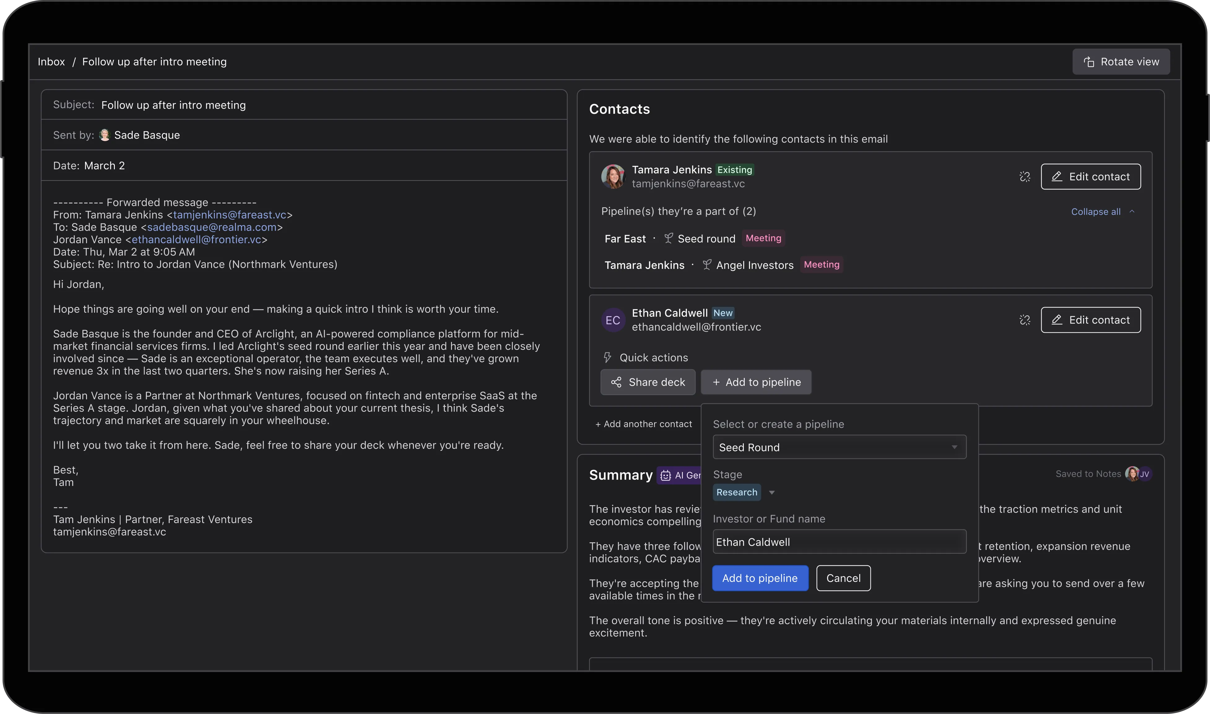 One-Click Pipeline Add